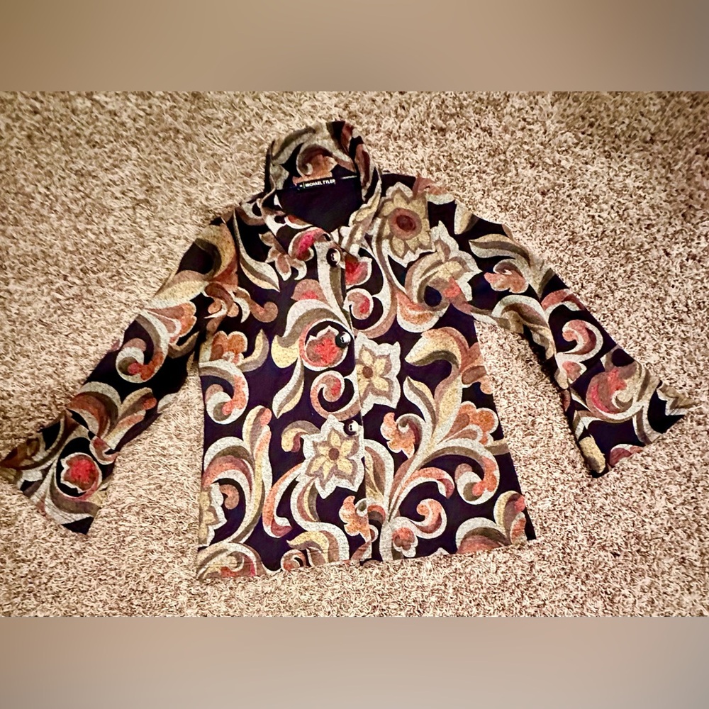 Michael Tyler Collection Patterned Button-Front W… - image 9